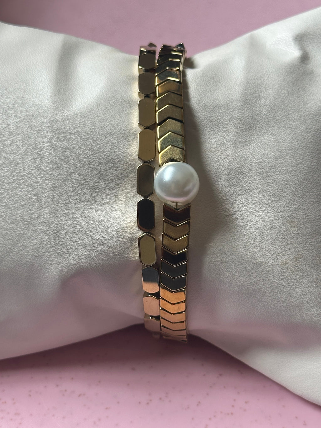 Golden bracelet stack