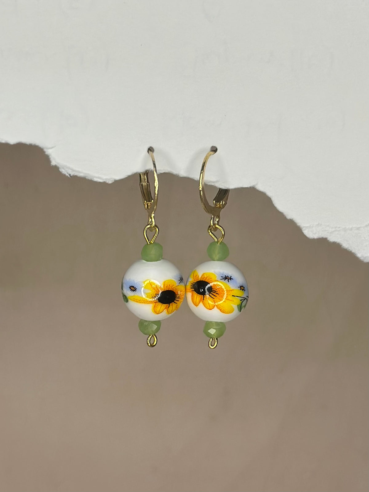Sunflower drop earrings