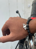 Bat-man beaded black bracelet