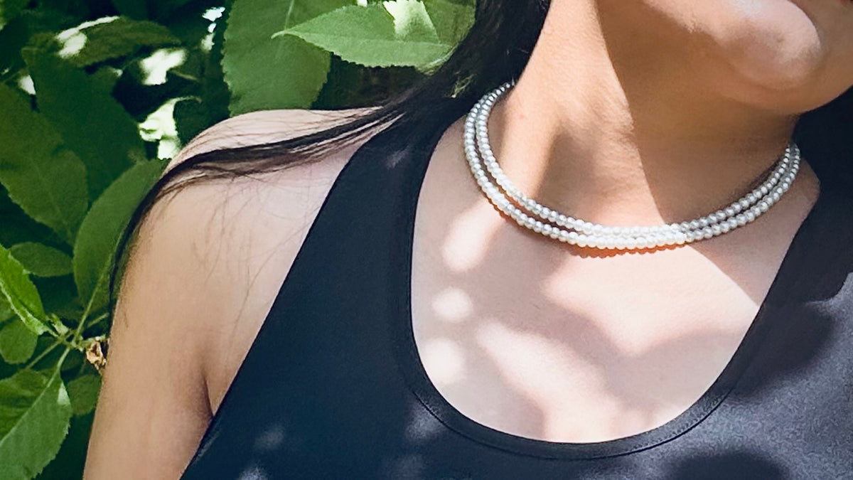 Double layered pearl necklace