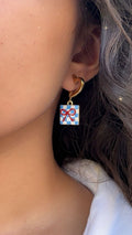 Bow charm with heart shaped hoops style 2 l