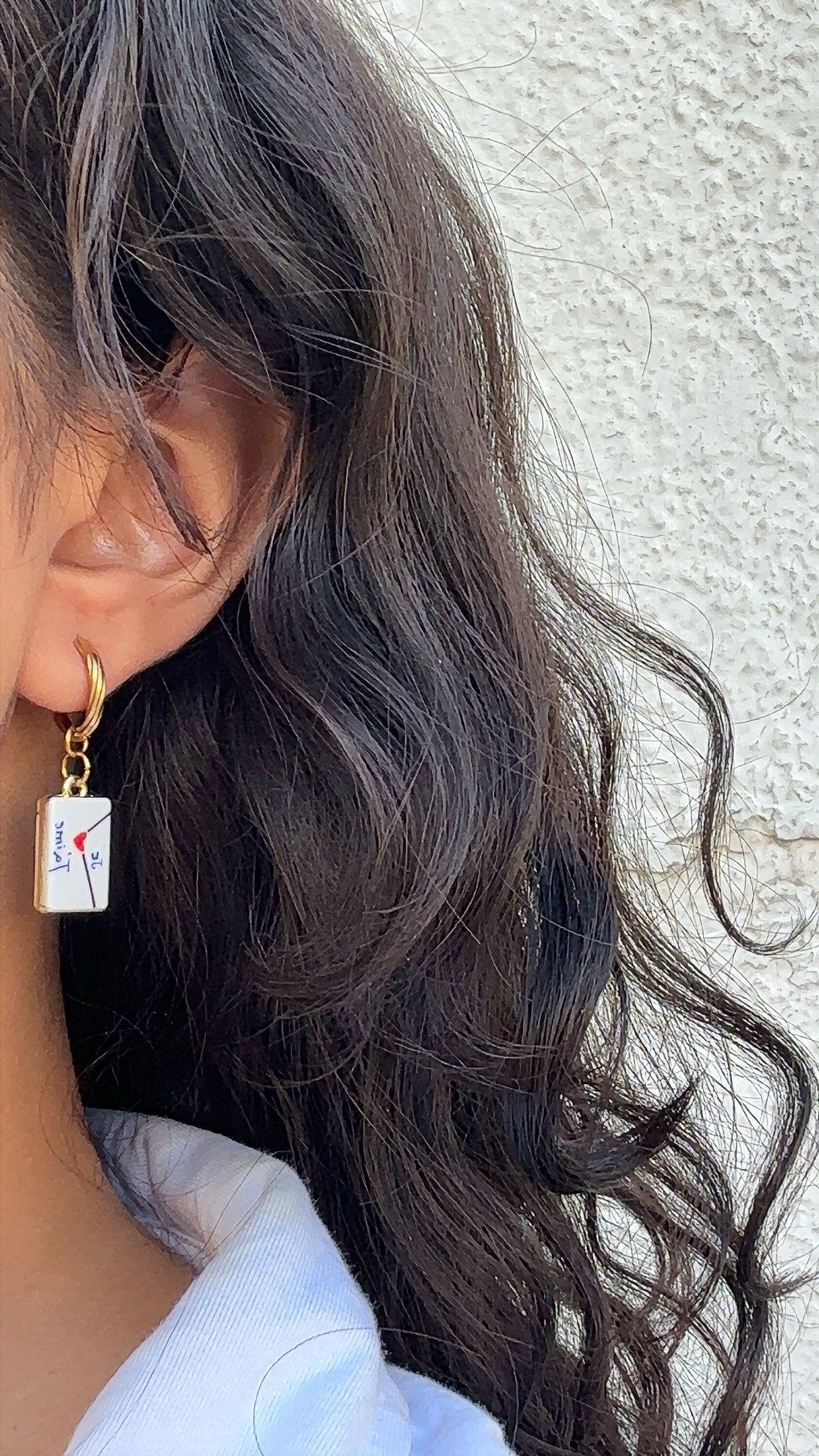 Love letter hoop earrings
