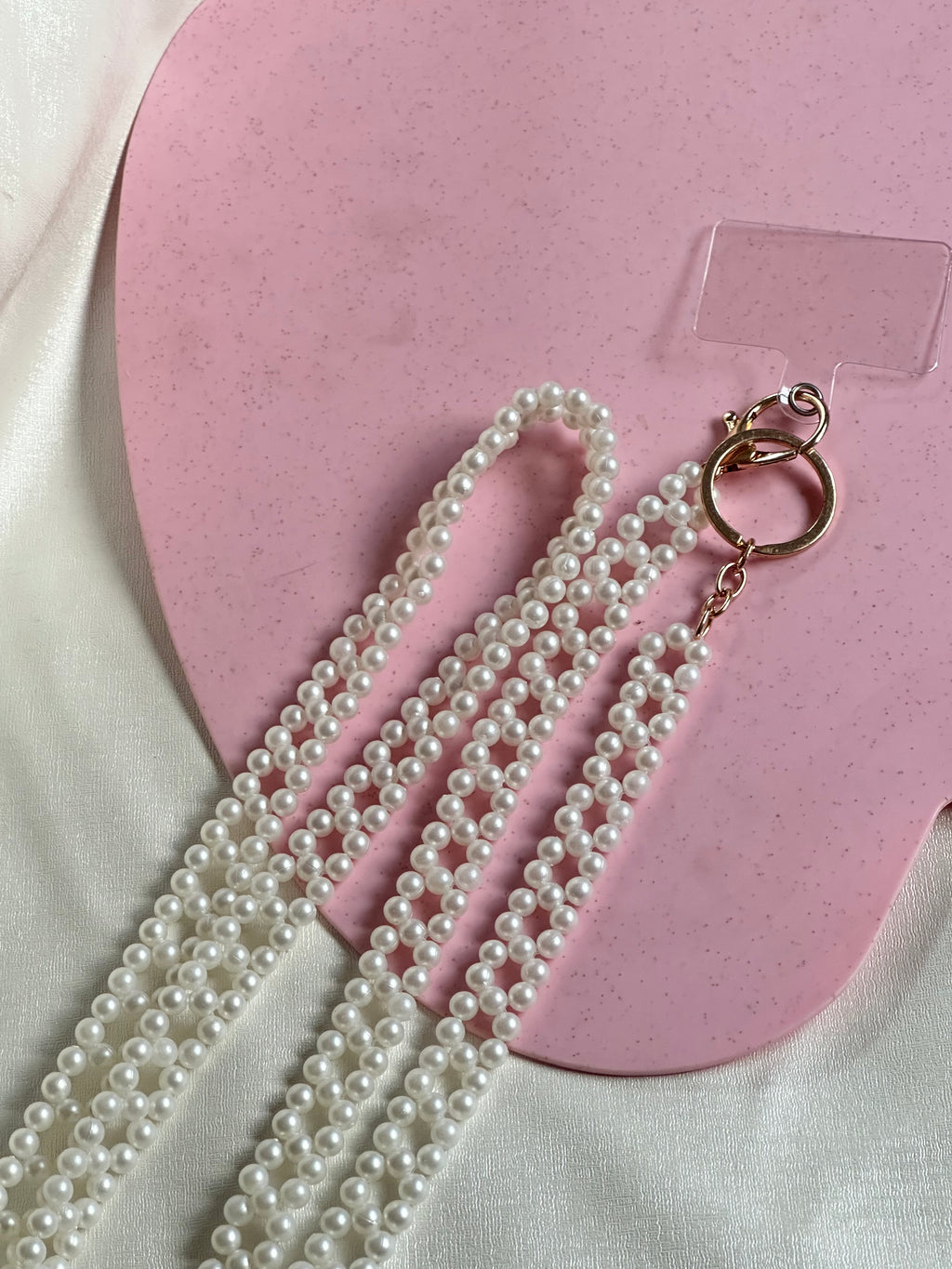 Pearl flower phone lanyard